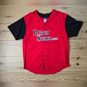Champion Red & Black Button Front Jersey Shirt XXL